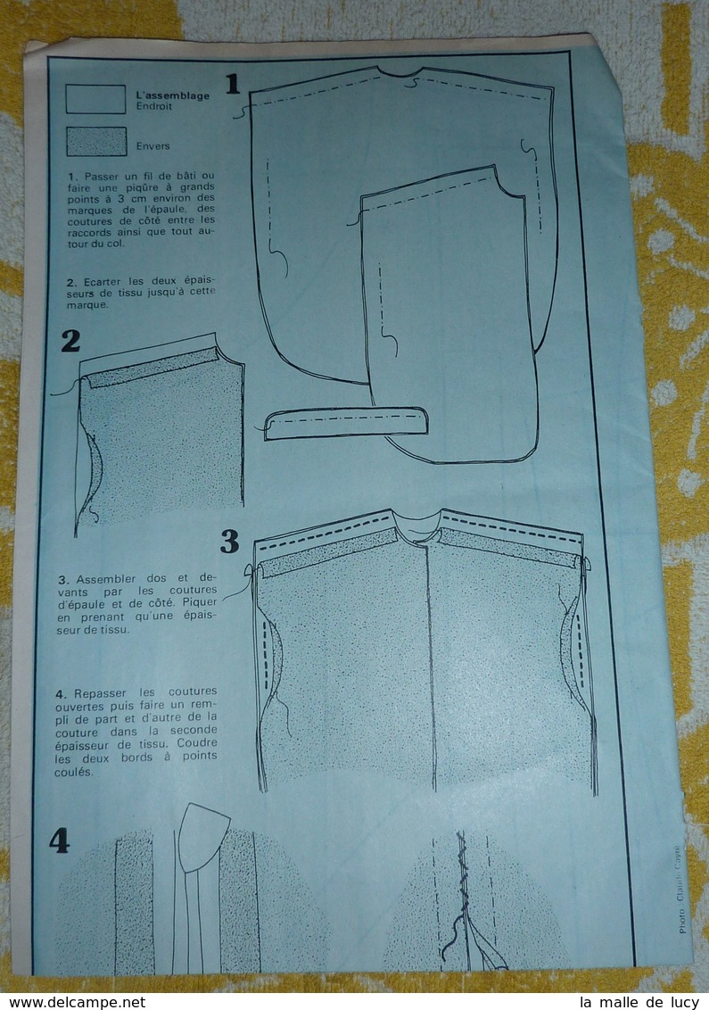 Patron N° 44 Cape De Ville (années 1970) Revue Femmes D'Aujourd'hui - Schnittmuster