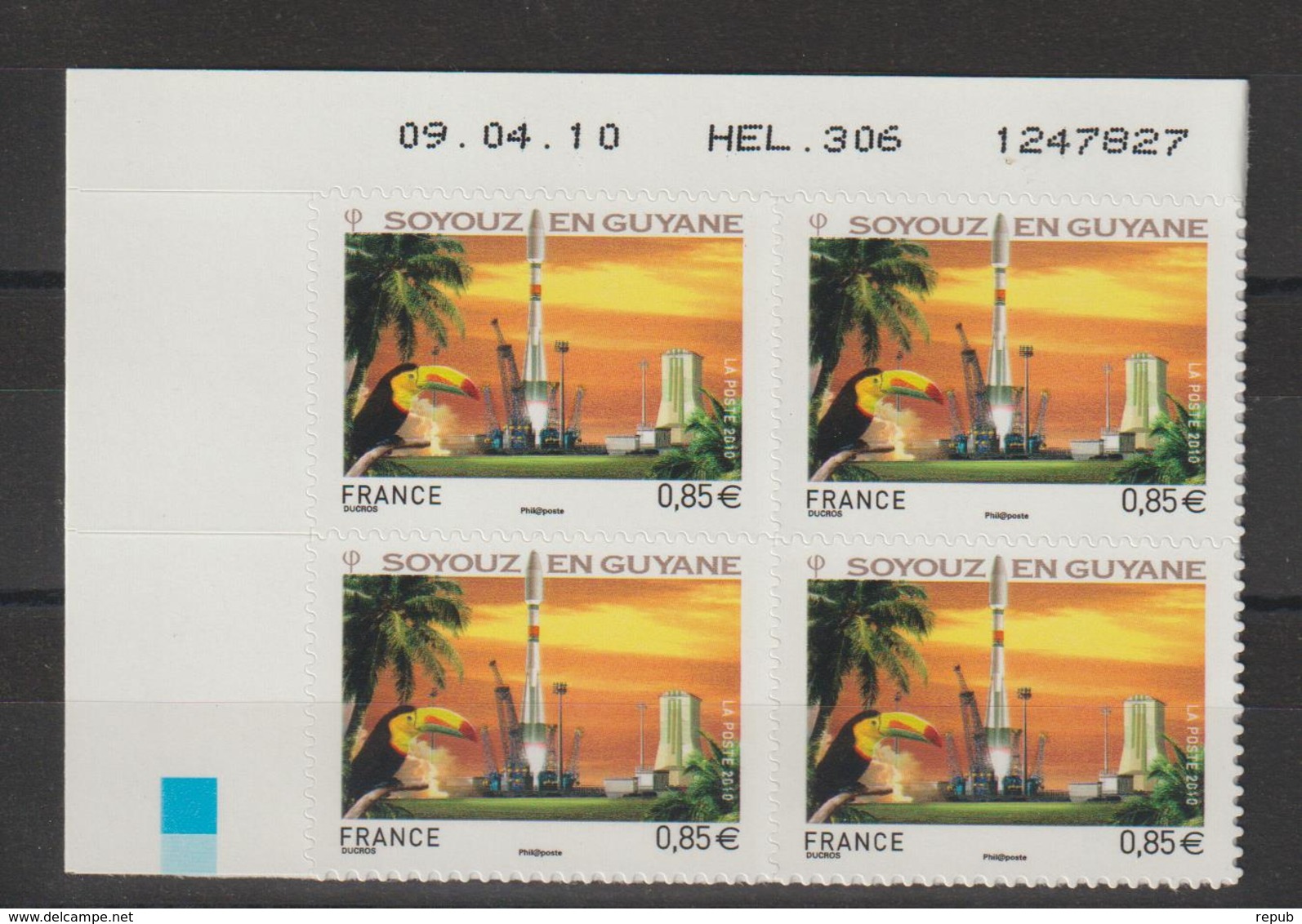 France 2010 Soyouz En Guyane En Coin Daté 470 Neuf ** MNH - Ungebraucht