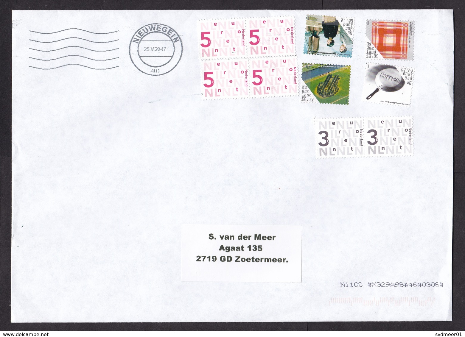 Netherlands: Cover, 2020, 10 Stamps, Modern Art, Cancel Problem Incorrect Side (traces Of Use) - Lettres & Documents