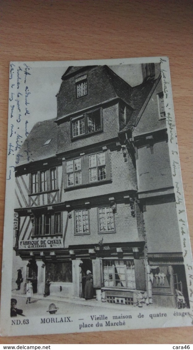 CPA -  63. MORLAIX -  Vieille Maison De Quatre étages Place Du Marché - Morlaix