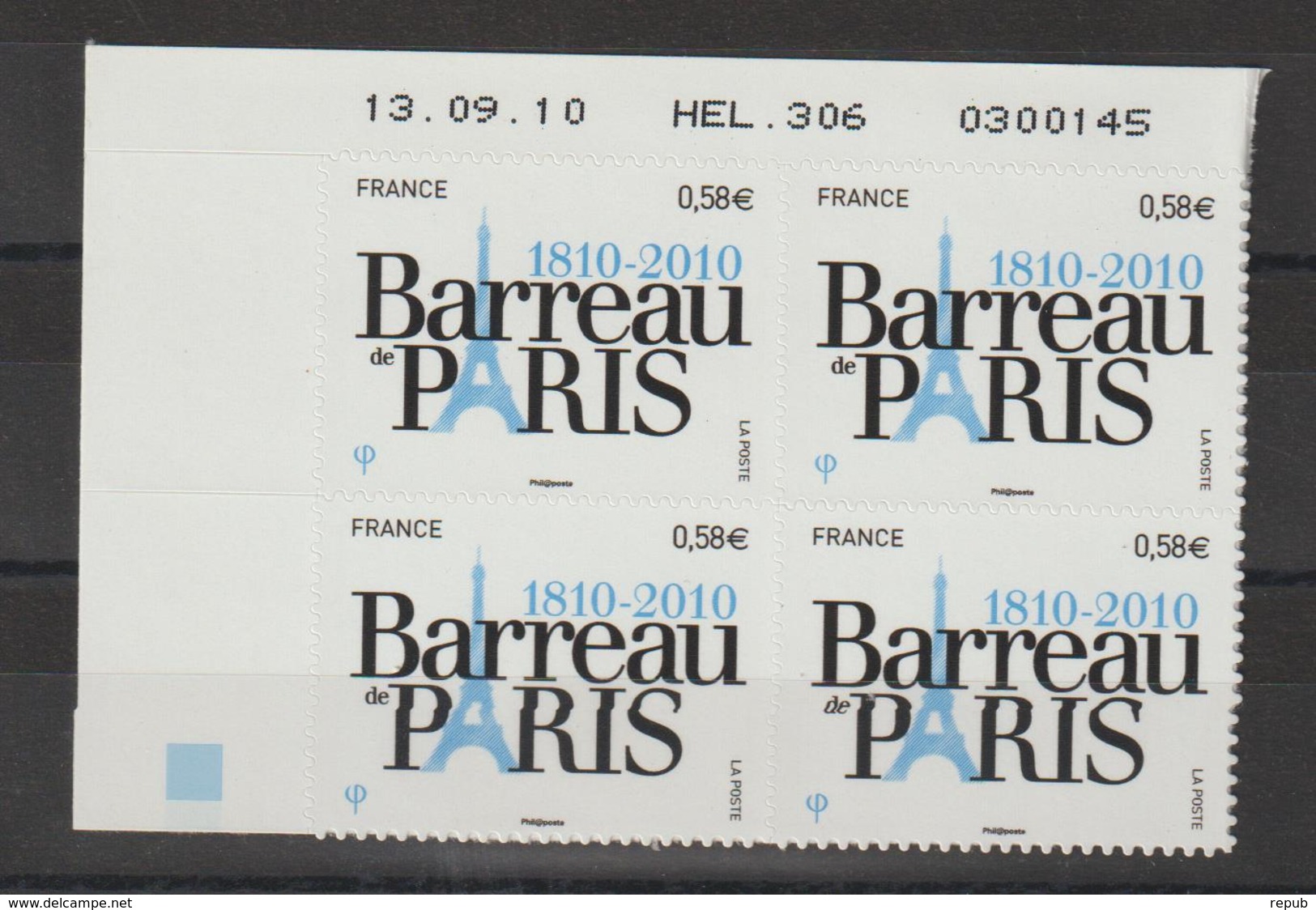 France 2010 Barreau De Paris En Coin Daté 508 Neuf ** MNH - Ungebraucht