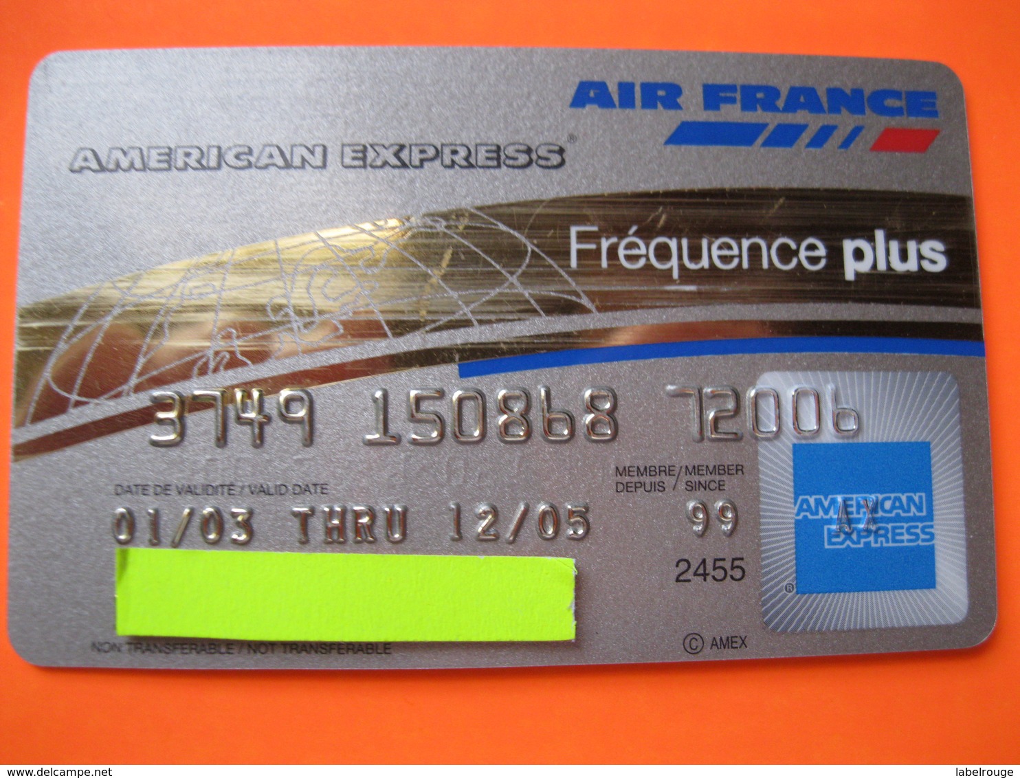 Carte Frequence Air France "point Miles" - Credit Cards (Exp. Date Min. 10 Years)