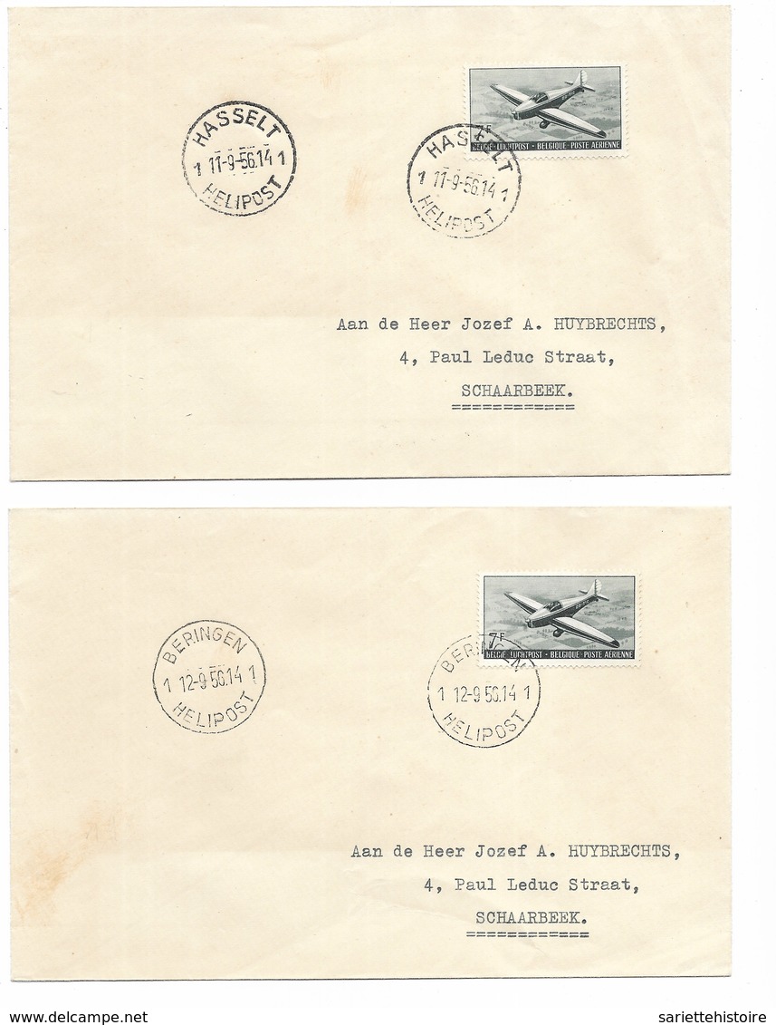 SH 0515. PA 29 (3) S/3 Lettres HELIPOST 1955 / 1956 Respectivement HASSELT - BERINGEN - HERENTHALS. TB - Storia Postale