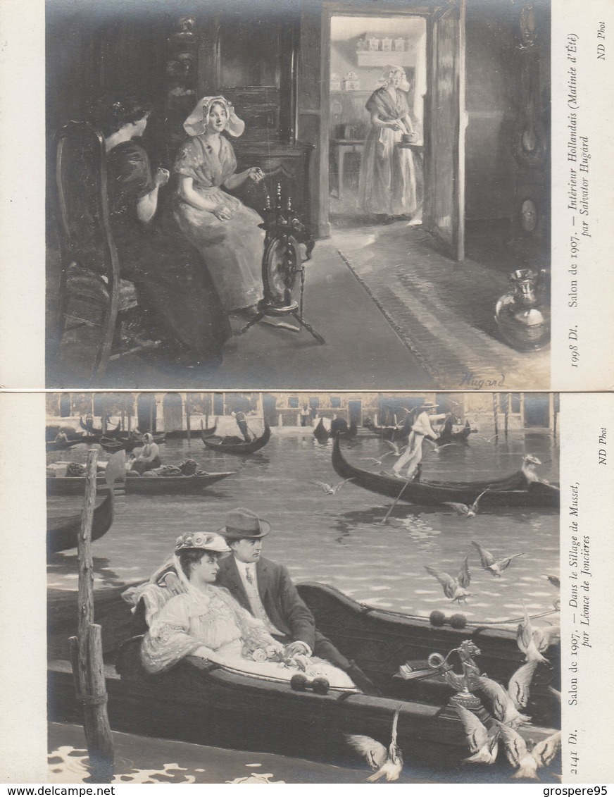 SALON 1907 LOT 4 CARTES - Paintings