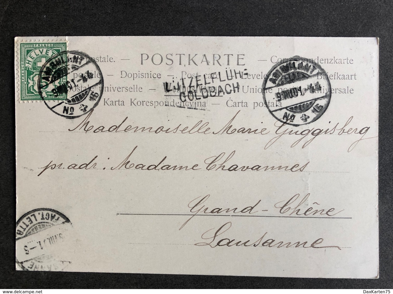 Lützelflüh Denkmal Jeremias Gotthelf/ Stempel Ambulant 1901 - Lützelflüh