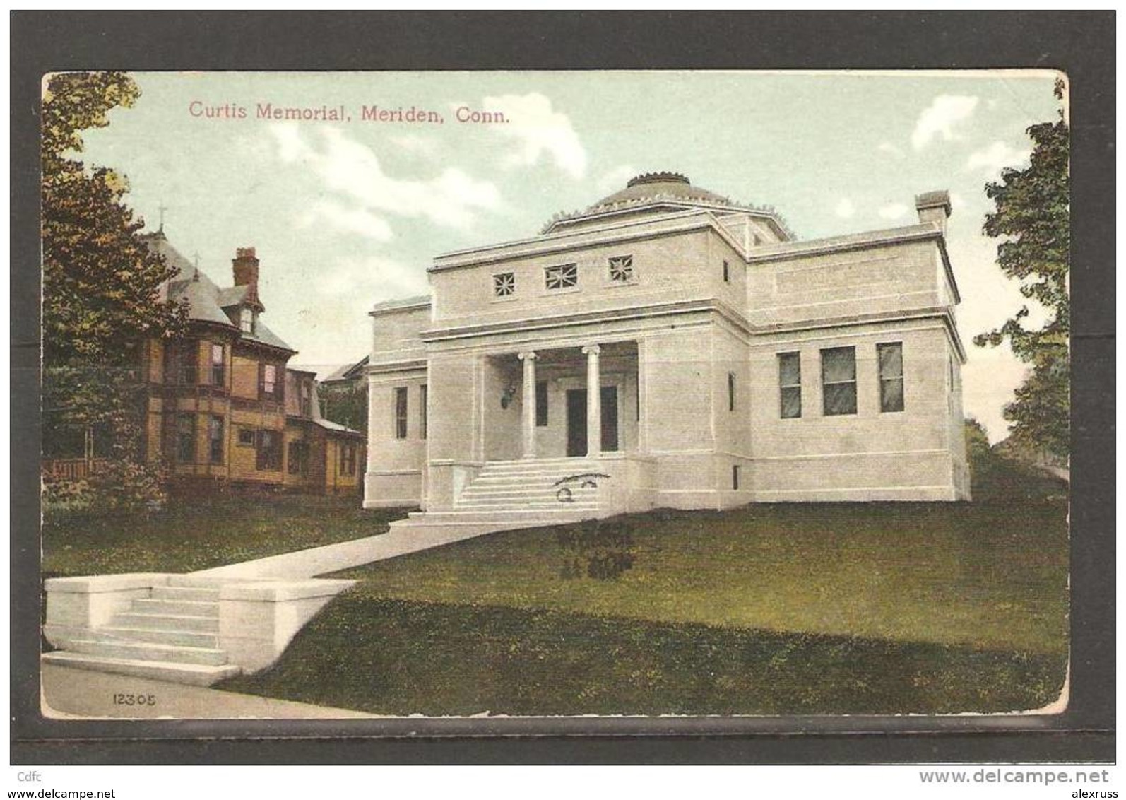 US Vintage Post Card 1908 Curtis Memorial ,Meriden - New Haven