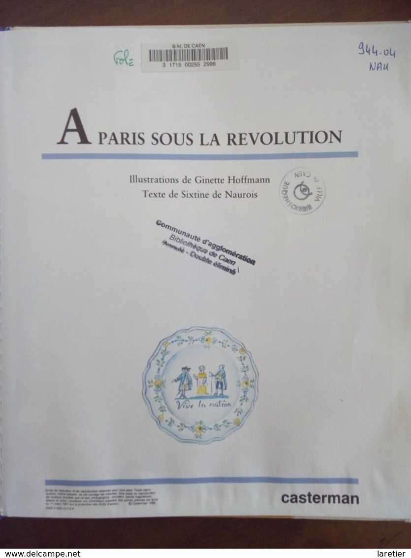 A PARIS SOUS LA REVOLUTION - Des Enfants Dans L'Histoire - Casterman - Casterman