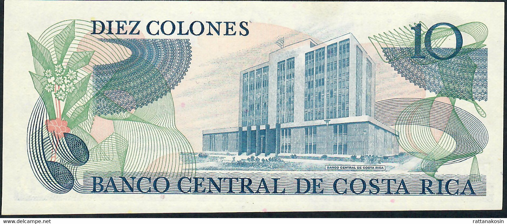 COSTA RICA P237b 10 COLONES 2.10.1985 Serie D UNC. - Costa Rica