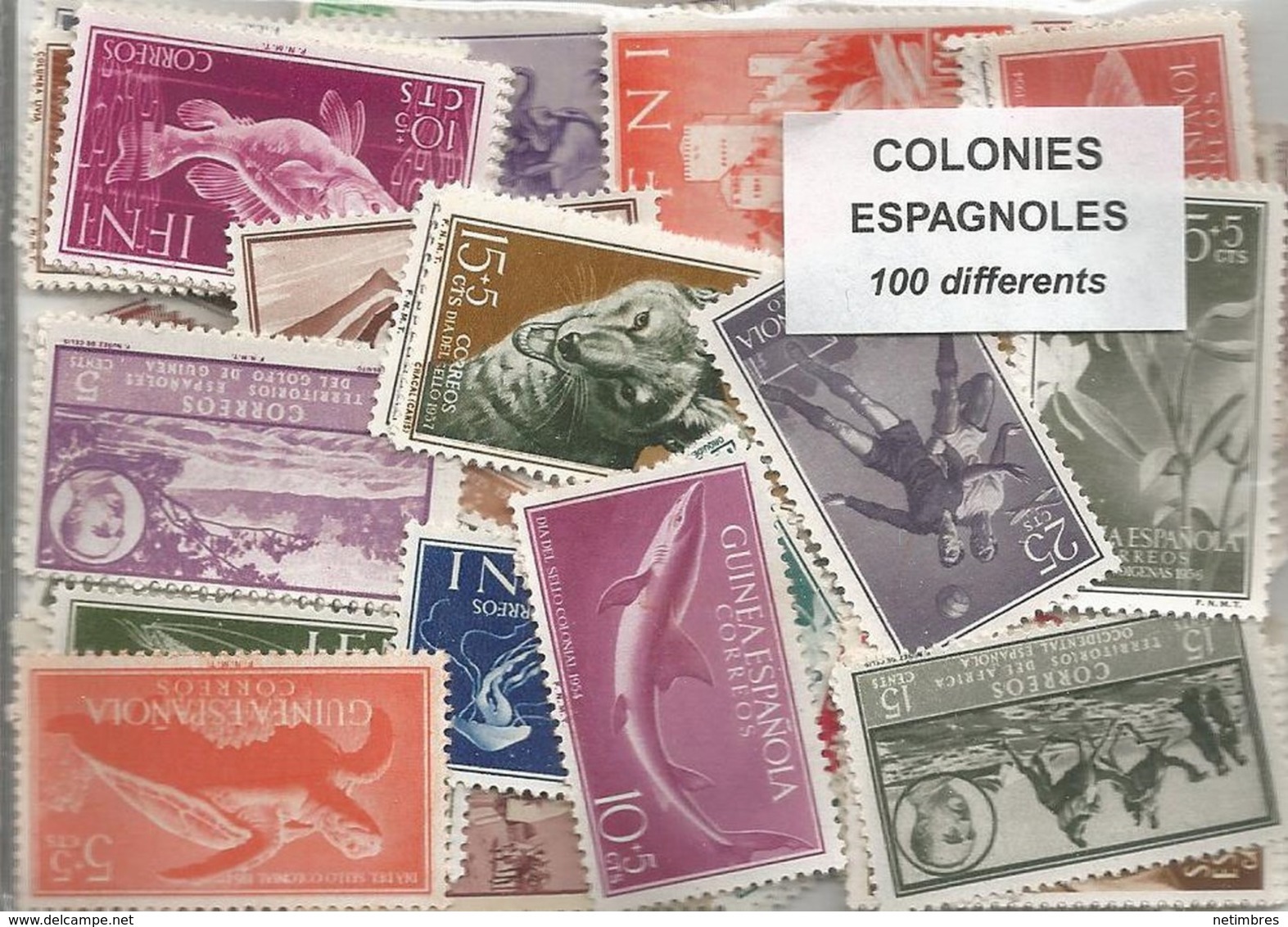 Lot De 100 Timbres Des Anciennes Colonies Espagnoles - Autres & Non Classés