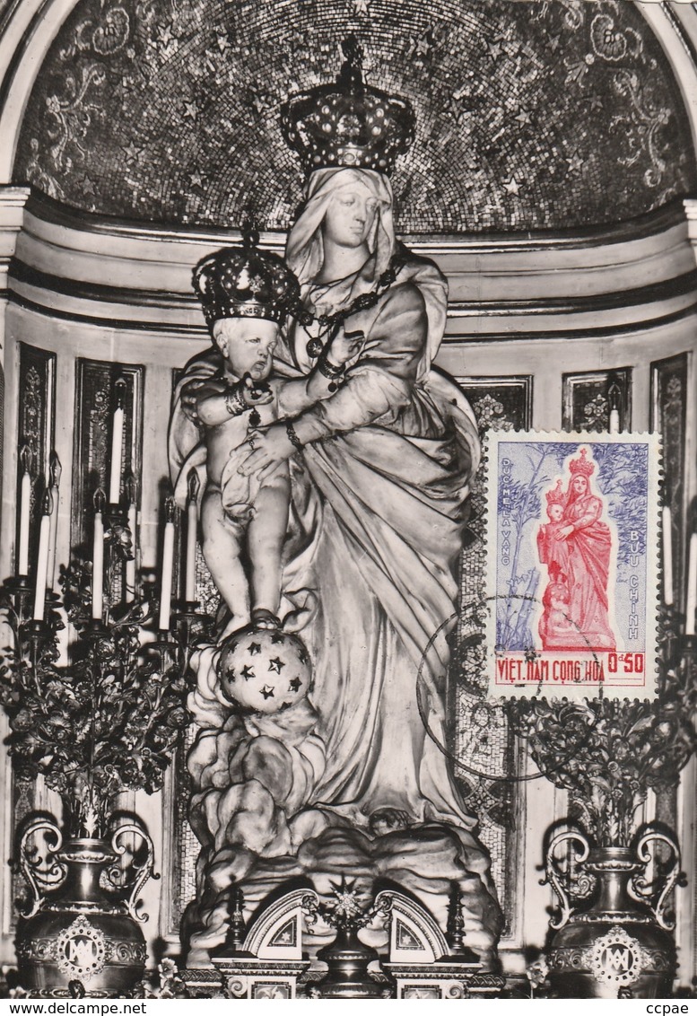 Carte Maximum - Basilique Notre-Dame-des-Victoires - Statue De La Ste Vierge à L'Autel Privilégié - Vietnam