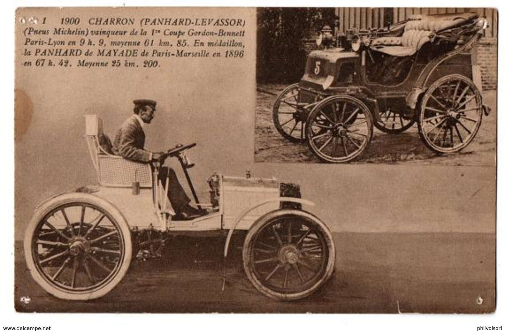 1ERE COUPE GORDON BENNETT 1900 CHARRON VAINQUEUR TROUS D EPINGLE ANIMEE - Altri & Non Classificati