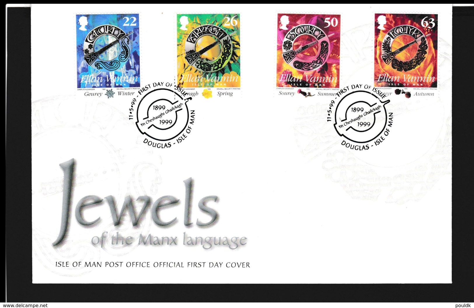 Isle Of Man FDC 1999 Jewels Of The Manx Language (NB**LAR9-97) - Isla De Man