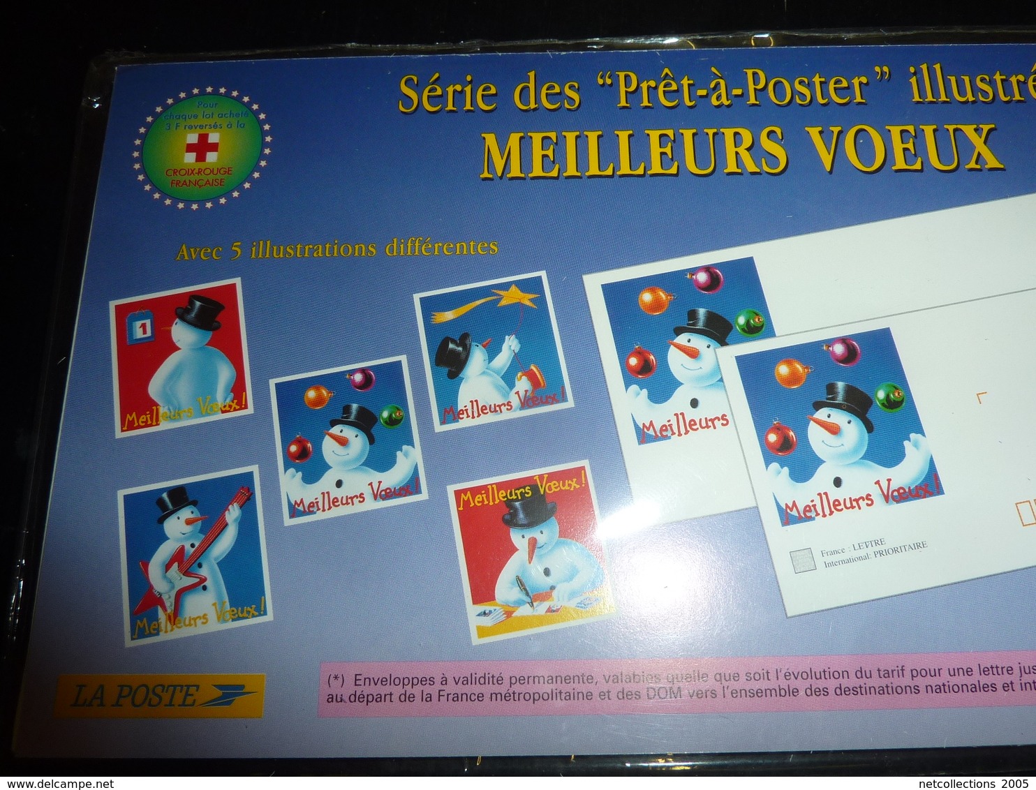 LOT DE 5 ENVELOPPES + 5 CARTES DE CORRESPODANCE ASSORTIES - MEILLEURS VOEUX " SPECIMEN " NEUF SOUS BLISTER PRET A POSTER - Especimenes