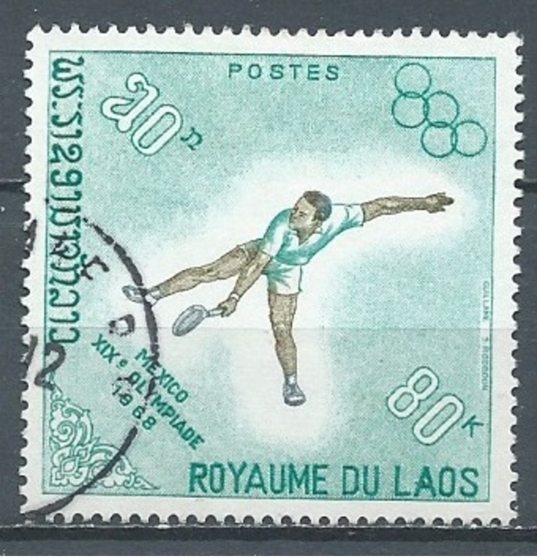 Laos YT N°190 Jeux Olympiques De Mexico 1968 Tennis Oblitéré ° - Laos