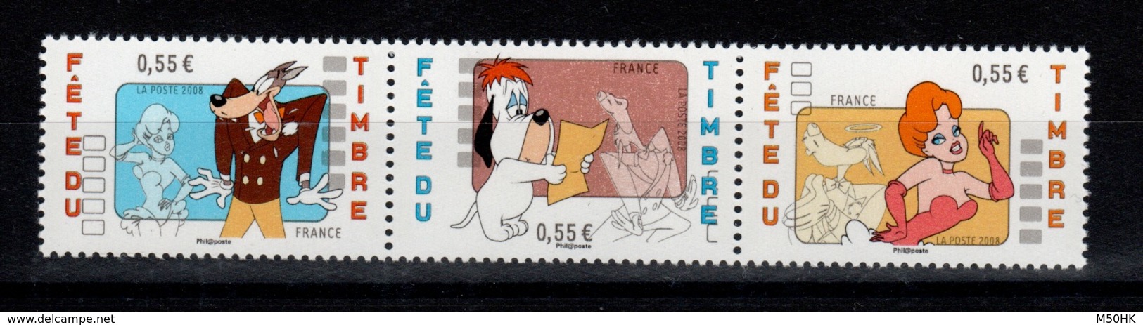 YV 4146 à 4148 N** Triptyque Tex Avery - Prix = Faciale - Neufs