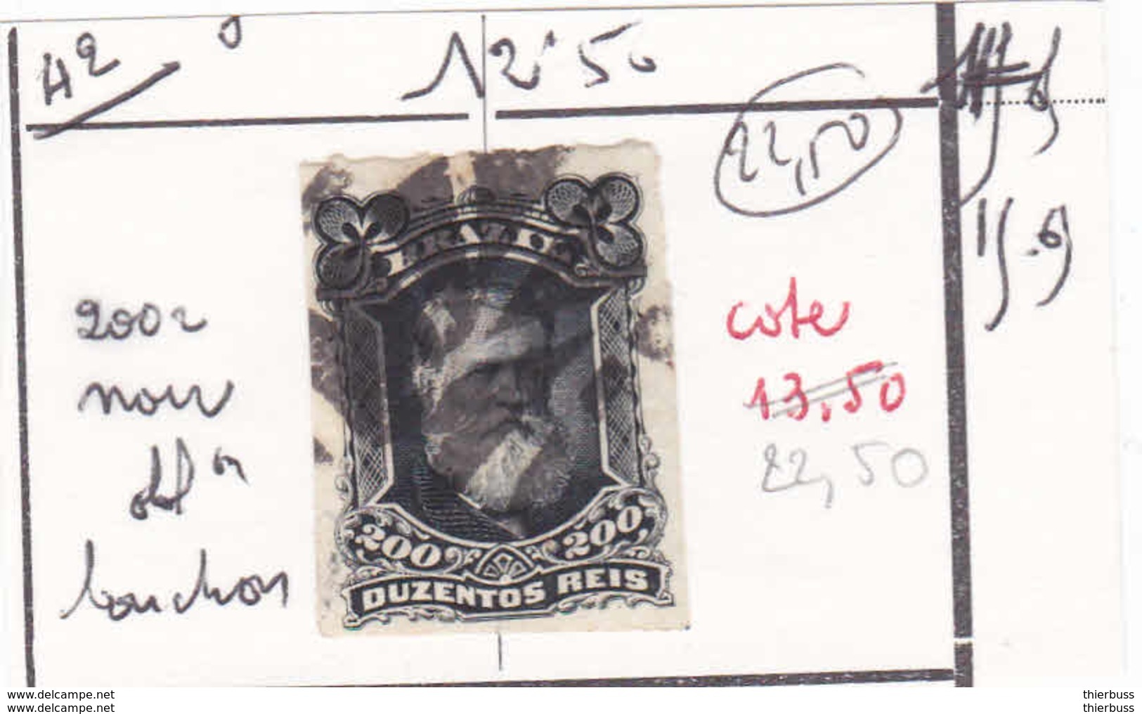 Bresil 42 Empereur Pedro 2 Percé En Ligne - Used Stamps