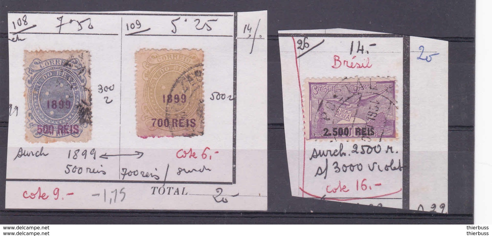Bresil 108 109 Et Poste Aérienne 26 Surcharge - Used Stamps