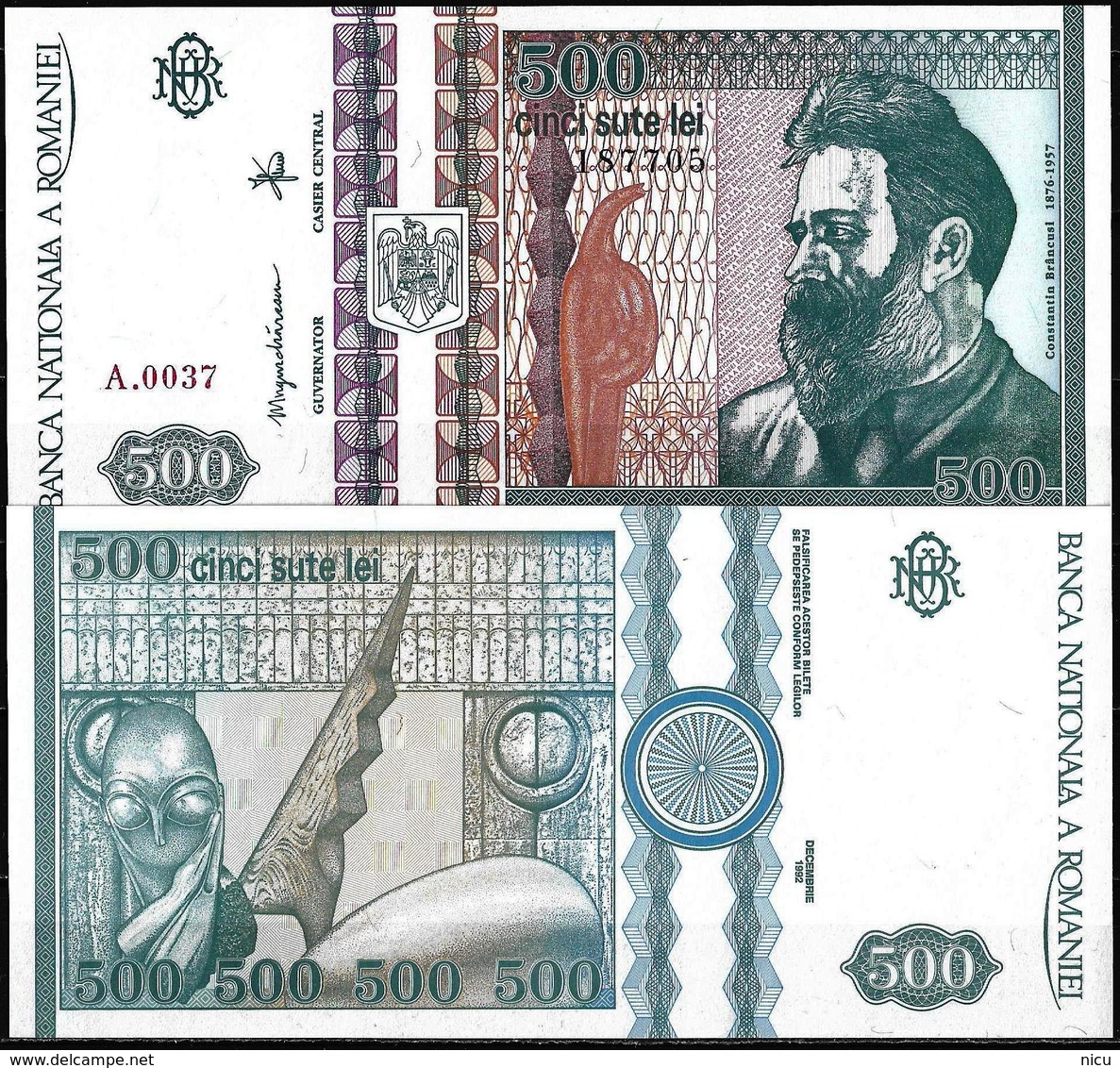 500 LEI BANKNOTE FROM ROMANIA EDITED IN DECEMBER 1992 - Romania