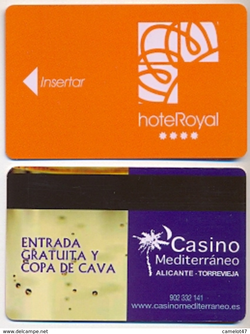 Casino Mediterraneo Advert On Hotel Royal Room Key Card, Benidorm, Spain,  # Royal-4 - Cartes De Casino