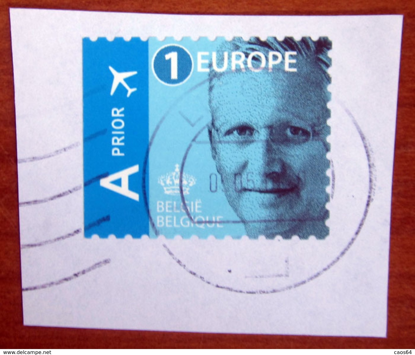 2016 BELGIO Re Filippo 1 Europa Non Dentellato Sinistra - Usato Su Frammento - Used Stamps