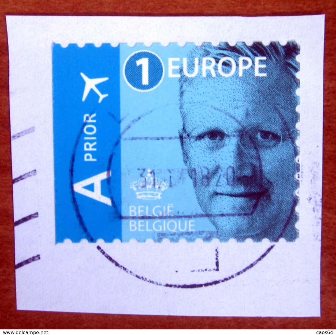 2016 BELGIO Re Filippo 1 Europa Non Dentellato Sinistra - Usato Su Frammento - Used Stamps