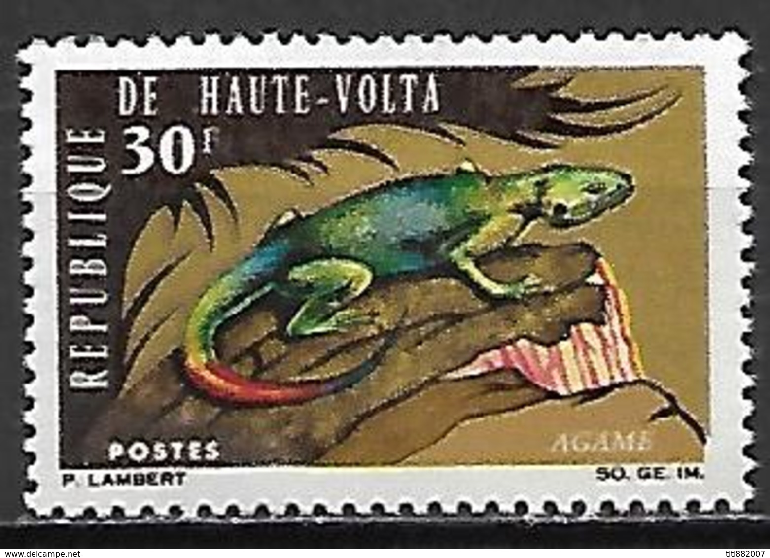 HAUTE VOLTA   -   1966.    Y&T N° 166 *.   Agame. - Alto Volta (1958-1984)