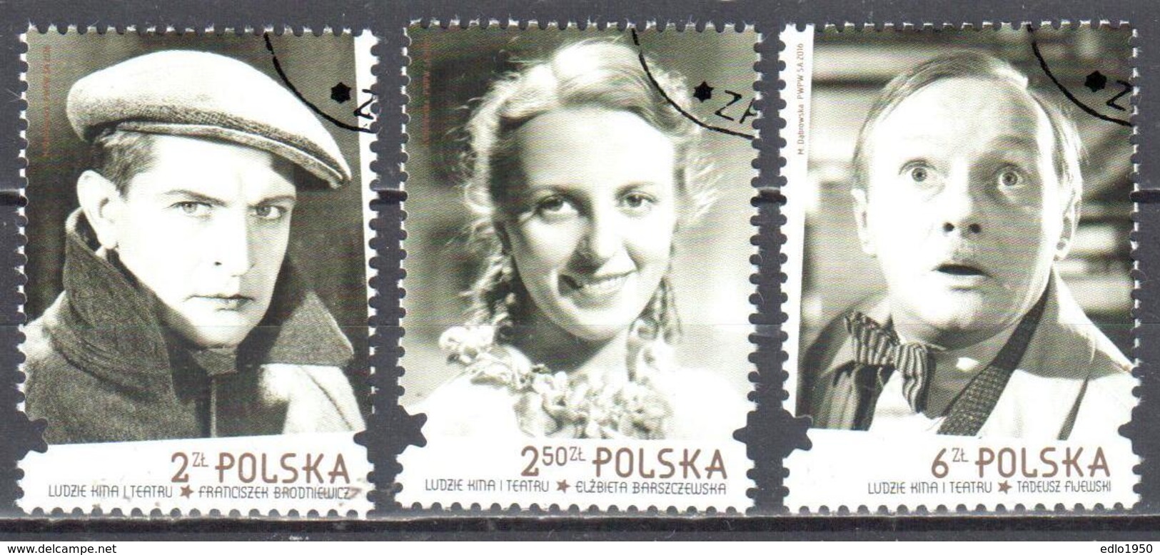 Poland  2016 - People Of Cinema And Theater - Mi.4881-83 - Used - Used Stamps