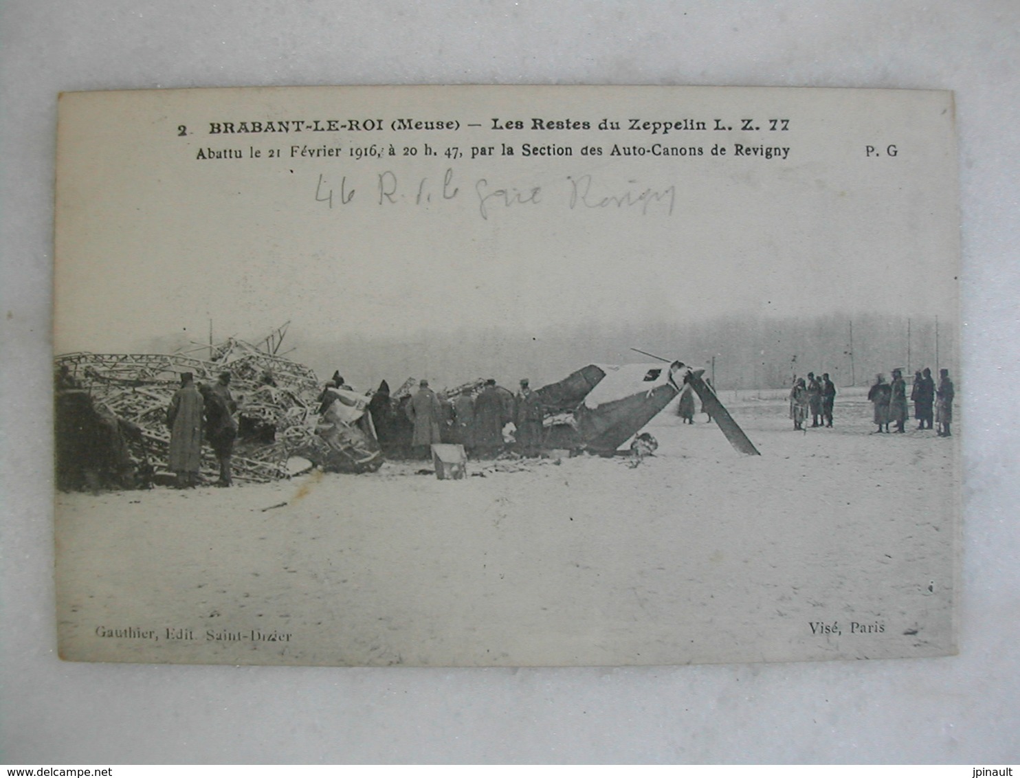 AVIATION - BRABANT LE ROI - Les Restes Du Zeppelin L.Z. 77 Abattu Le 21 Février 1916 Par Les Canons De Revigny (animée) - Ongevalen