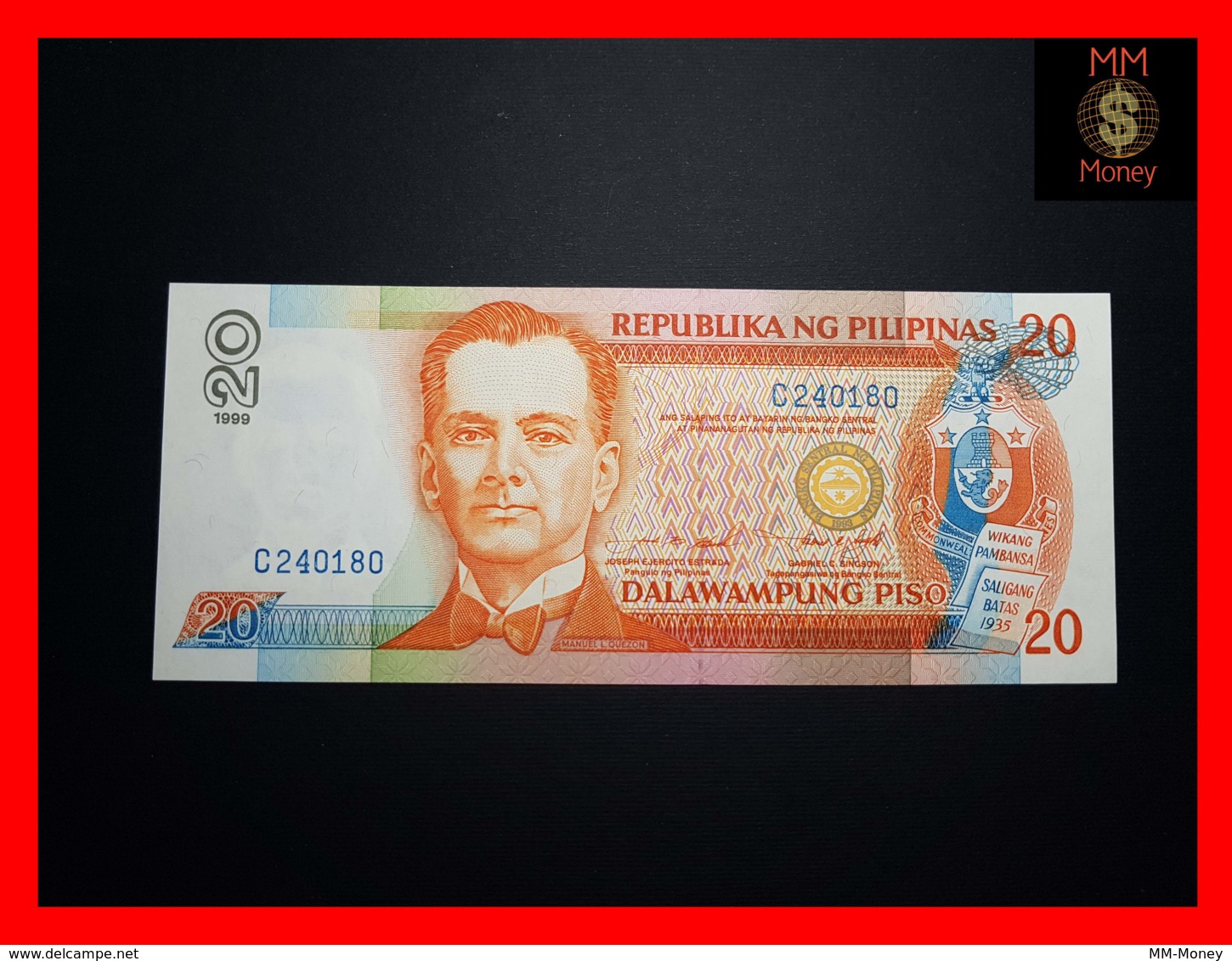 PHILIPPINES 20 Piso 1999 P. 182 D  Blue Serial   UNC - Filippijnen