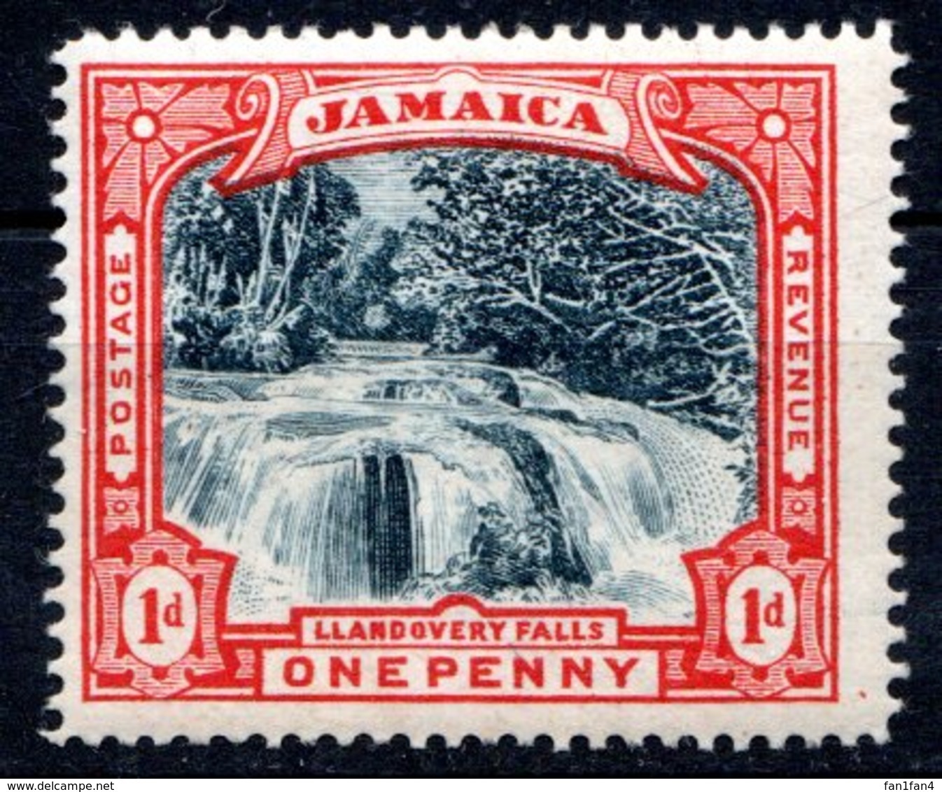 JAMAIQUE - (Colonie Britannique) - 1900-01 - N° 32 - 1 P; Rouge Et Noir - (Chutes De Llandovery) - Jamaica (...-1961)