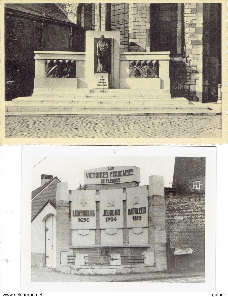 Fleurus Monument Aux Morts Guerre 1914/18 Edit.stoclet  +photo Monument Victoires Francaises - Fleurus