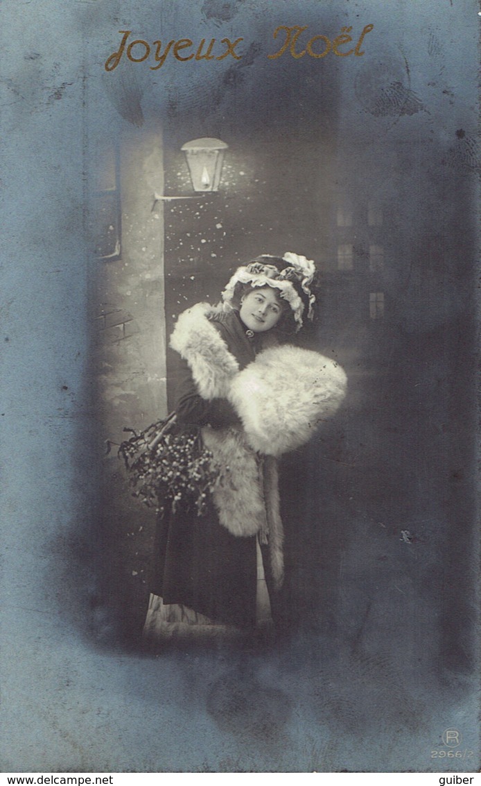 Joyeux Noel Enfants Little Girl Carte Fantaisie Portrait Fillette 1911 - Portraits