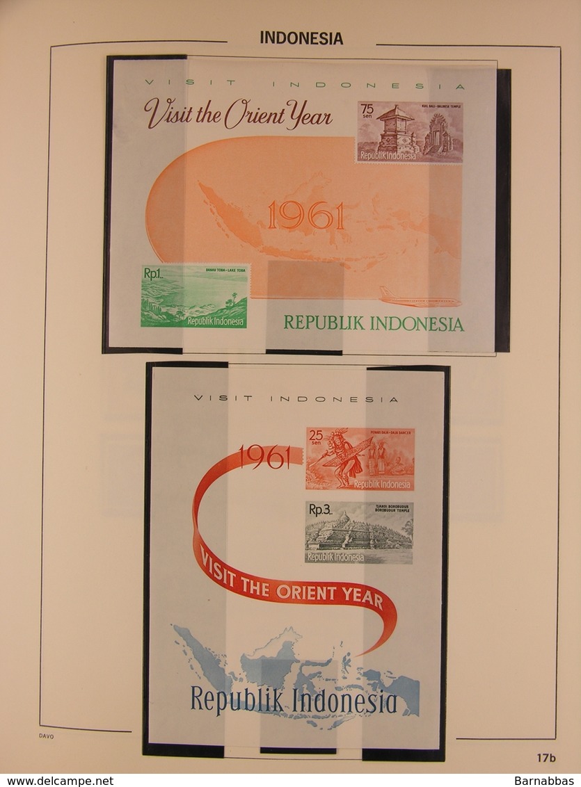 INDONESIA - in DAVO-album (3358) with nice material.Many MNH.cpl.issues and s/s/sheetlets.