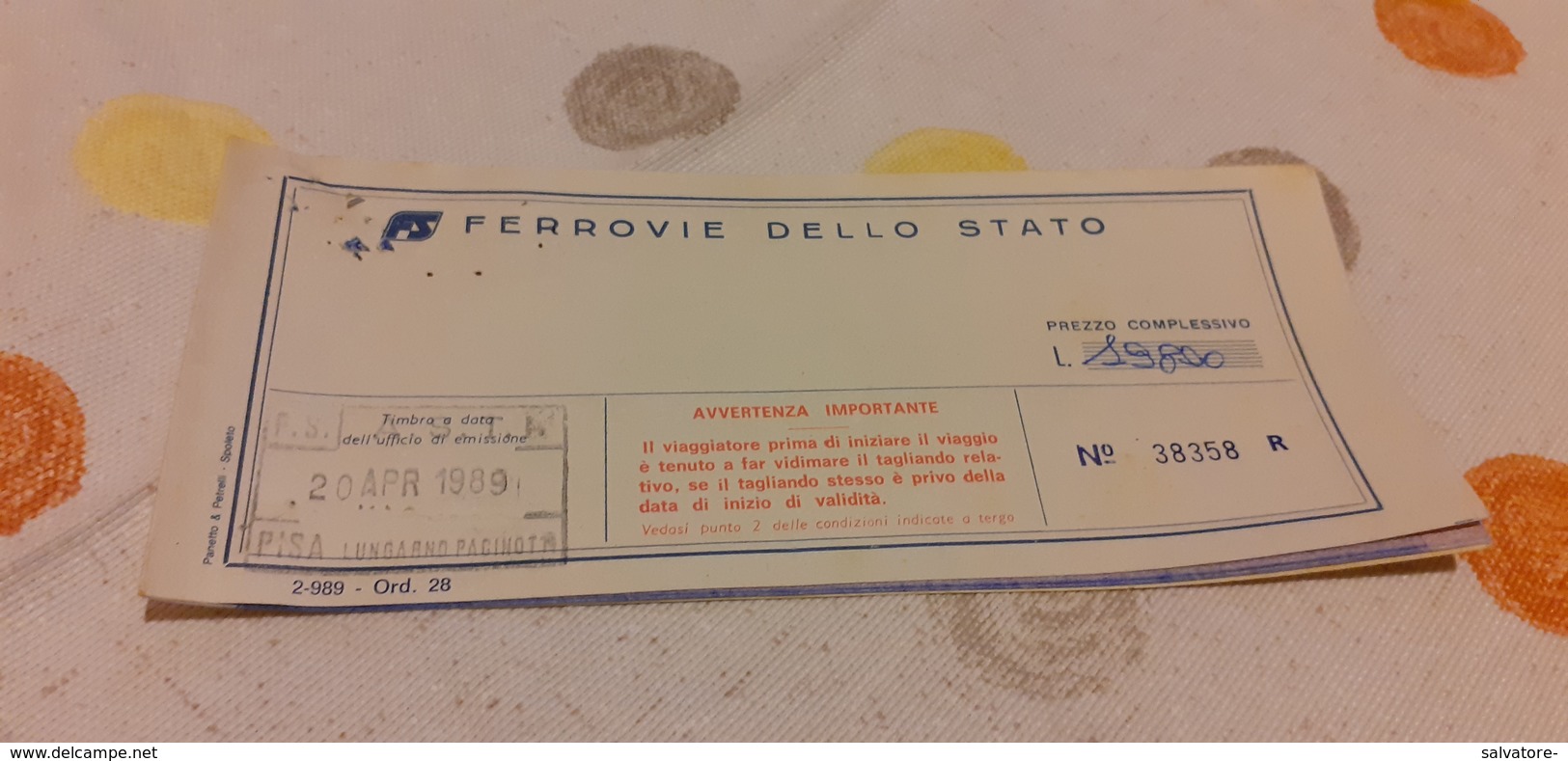 BIGLIETTO TRENO AGENZIA VIAGGI A.S.T.I. ANDATA E RITORNO DA FIRENZE A BOLOGNA 1989 - Europe