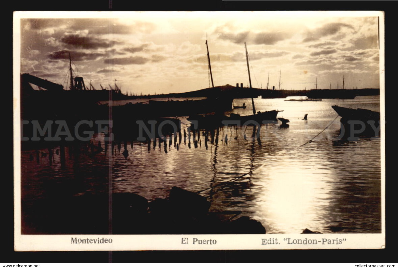 Uruguay Postcard Cpa AK - Montevideo El Puerto Edicion London Paris Real Photo RPPC Ca1930  W6-022 - Uruguay