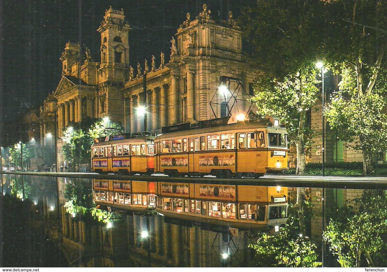 TRAM TRAMWAY RAIL RAILWAY RAILROAD GANZ MAVAG UV BKV KOSSUTH LAJOS SQUARE BUDAPEST CHRISTMAS XMAS Top Card 0465 Hungary - Tramways