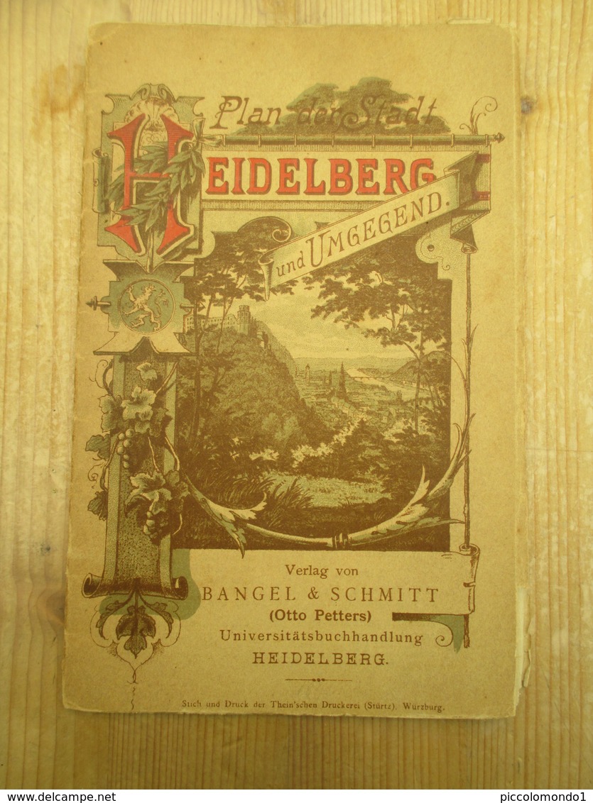 Heidelberg Und Umgegend 1892 Plan Der Stadt - Topographical Maps