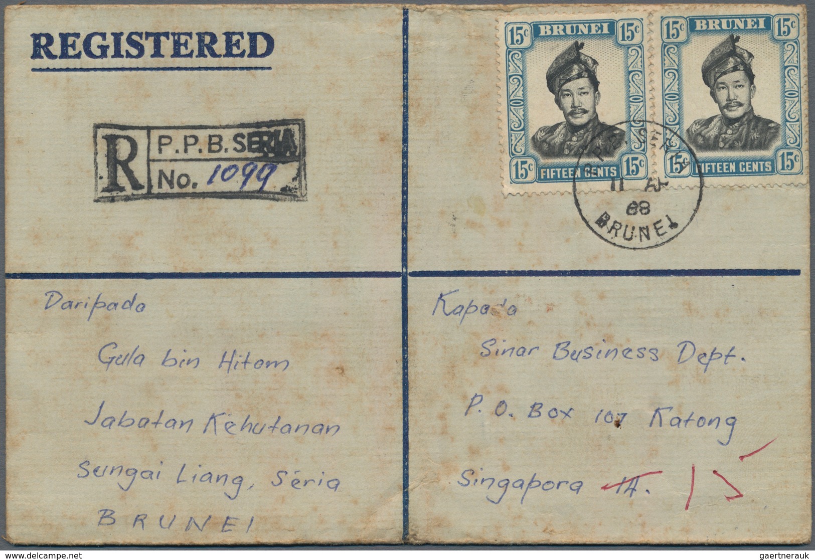 Brunei: 1946-1980's "Brunei Postal History": Small Collection Of 22 Covers With A Good Range Of Post - Brunei (1984-...)