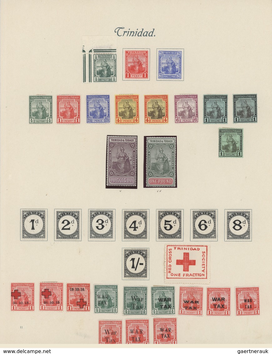 Trinidad Und Tobago: 1847-1930, Collection On Four Album Leaves Starting Trinidad First Issues Mint - Trinidad Y Tobago (1962-...)