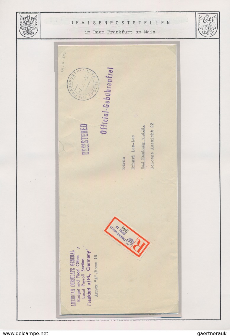 Thematik: Einschreibbriefe Und -Zettel / Registered Covers And Labels: 1947/1955, DEVISENPOSTSTELLEN - Sin Clasificación