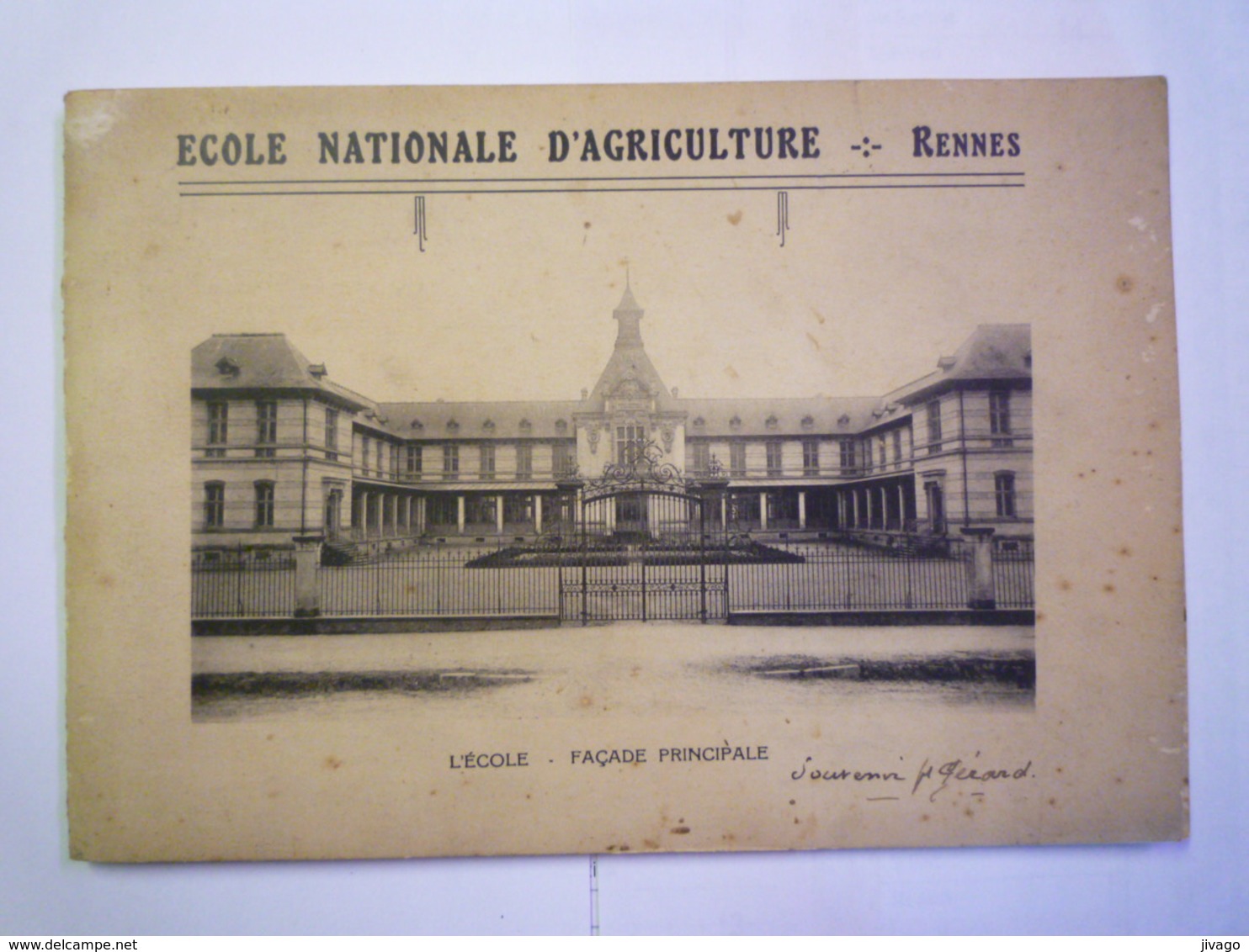 2020 - 5766  ECOLE NATIONALE D'AGRICULTURE De RENNES  :  BROCHURE Illustrée  1924   XXX - Non Classés