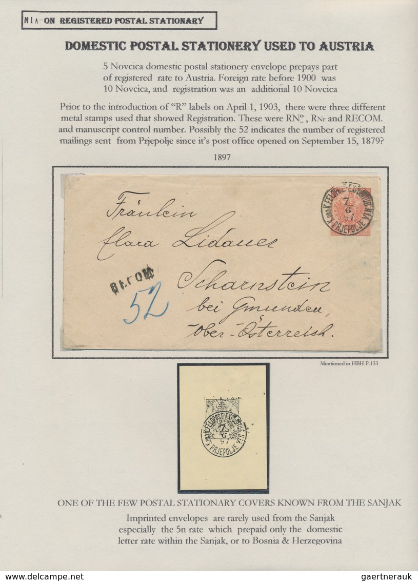 Bosnien und Herzegowina: 1863/1908, SANDSCHAK NOVI PAZAR: Ausstellungs-Sammlung zur Postgeschichte u