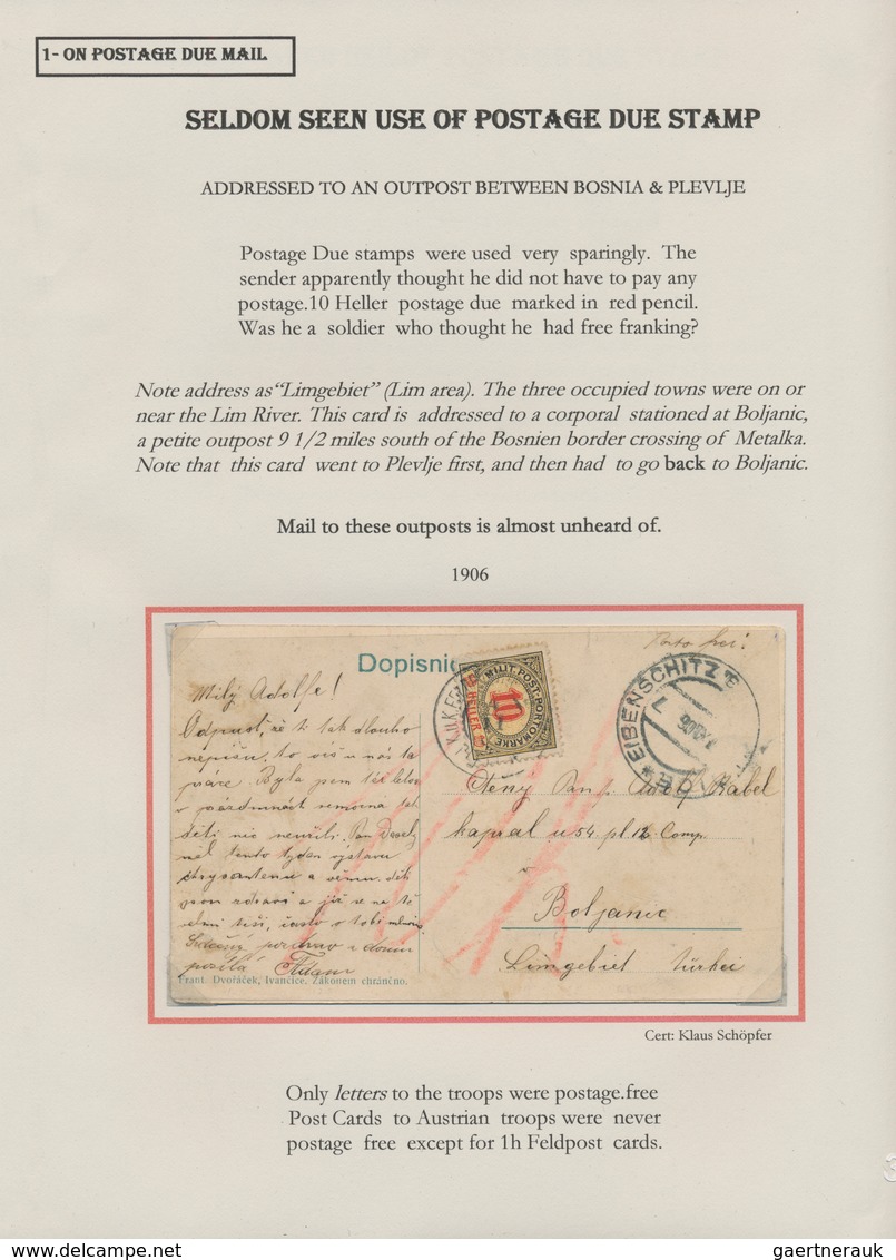 Bosnien und Herzegowina: 1863/1908, SANDSCHAK NOVI PAZAR: Ausstellungs-Sammlung zur Postgeschichte u