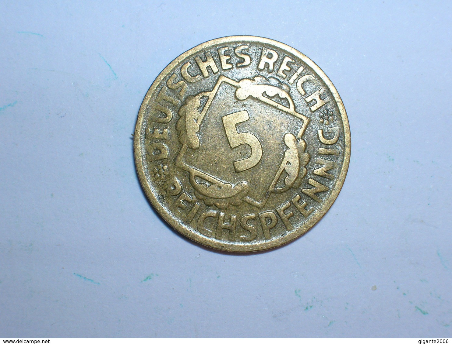 ALEMANIA 5 REICHSPFENNIG 1924 D (1335) - 5 Rentenpfennig & 5 Reichspfennig