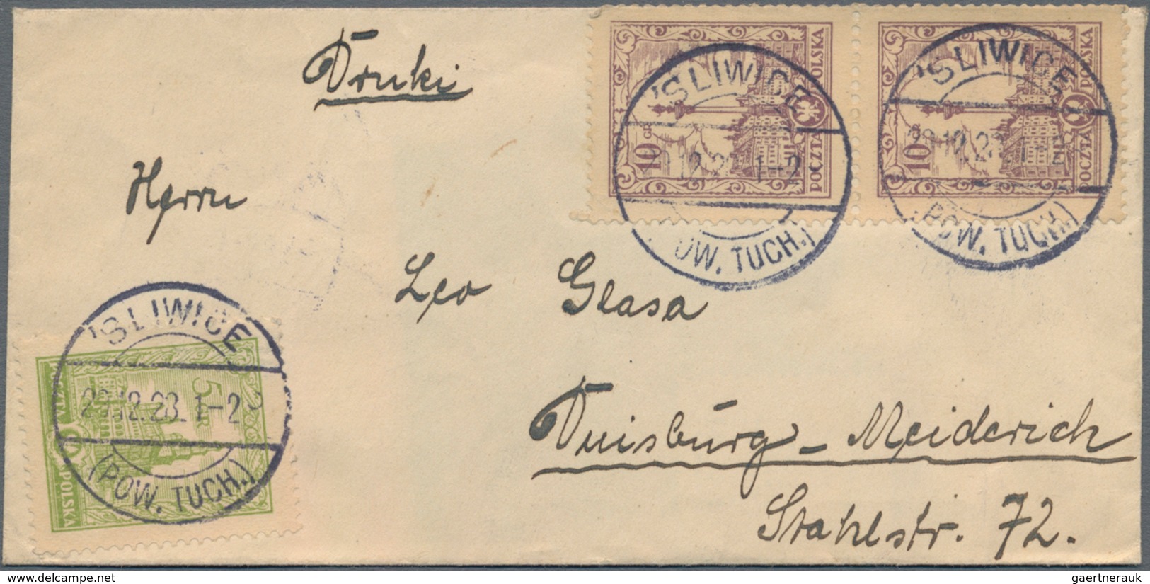 Polen: 1915/1941, Lot Of Five Entires, Incl. 1915 Warsaw Local Mail Cover, 1925 Airmail Card Bearing - Lettres & Documents