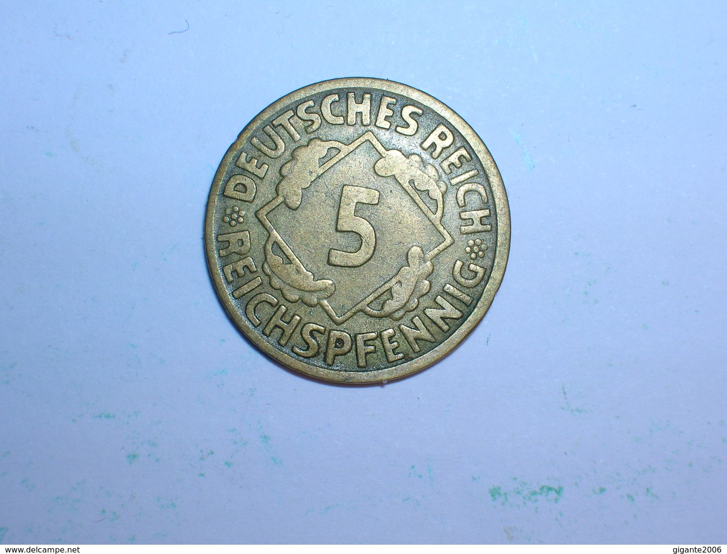 ALEMANIA 5 REICHSPFENNIG 1924 J (1338) - 5 Rentenpfennig & 5 Reichspfennig