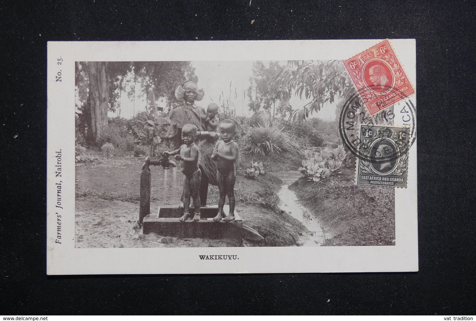 AFRIQUE DE L'EST / OUGANDA - Affranchissement Plaisant Sur Carte Postale ( Famille Wakikuyu ) En 1922  - L 61384 - Protectorats D'Afrique Orientale Et D'Ouganda