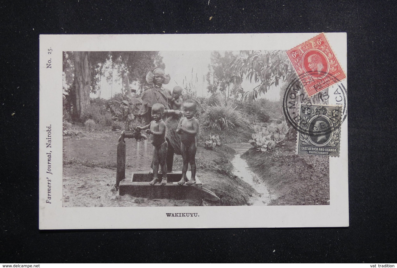 AFRIQUE DE L'EST / OUGANDA - Affranchissement Plaisant Sur Carte Postale ( Famille Wakikuyu ) En 1922  - L 61384 - East Africa & Uganda Protectorates