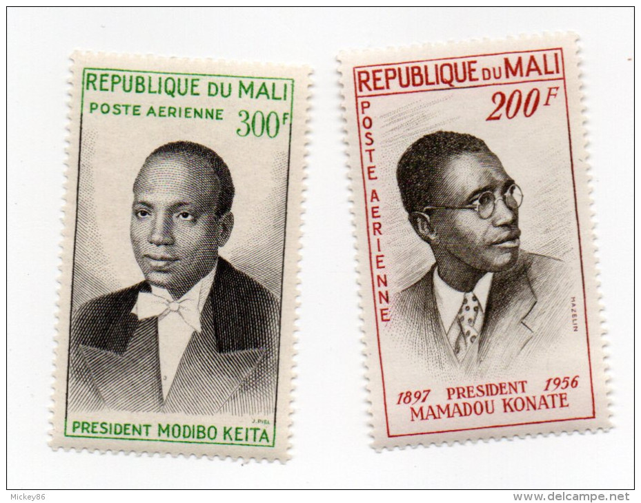 MALI-- Poste Aérienne YT N°9/10--- Présidents Mamadou Konate Et Modibo Keita --Timbres Neufs Sans Charnière - Mali (1959-...)