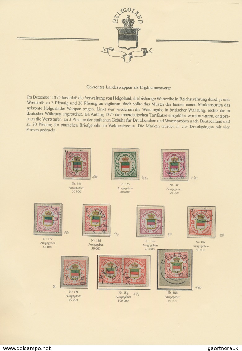 Helgoland - Marken Und Briefe: 1867 - 1890, Umfangreiche Sammlung Auf Selbstgestalteten Ausstellungs - Helgoland